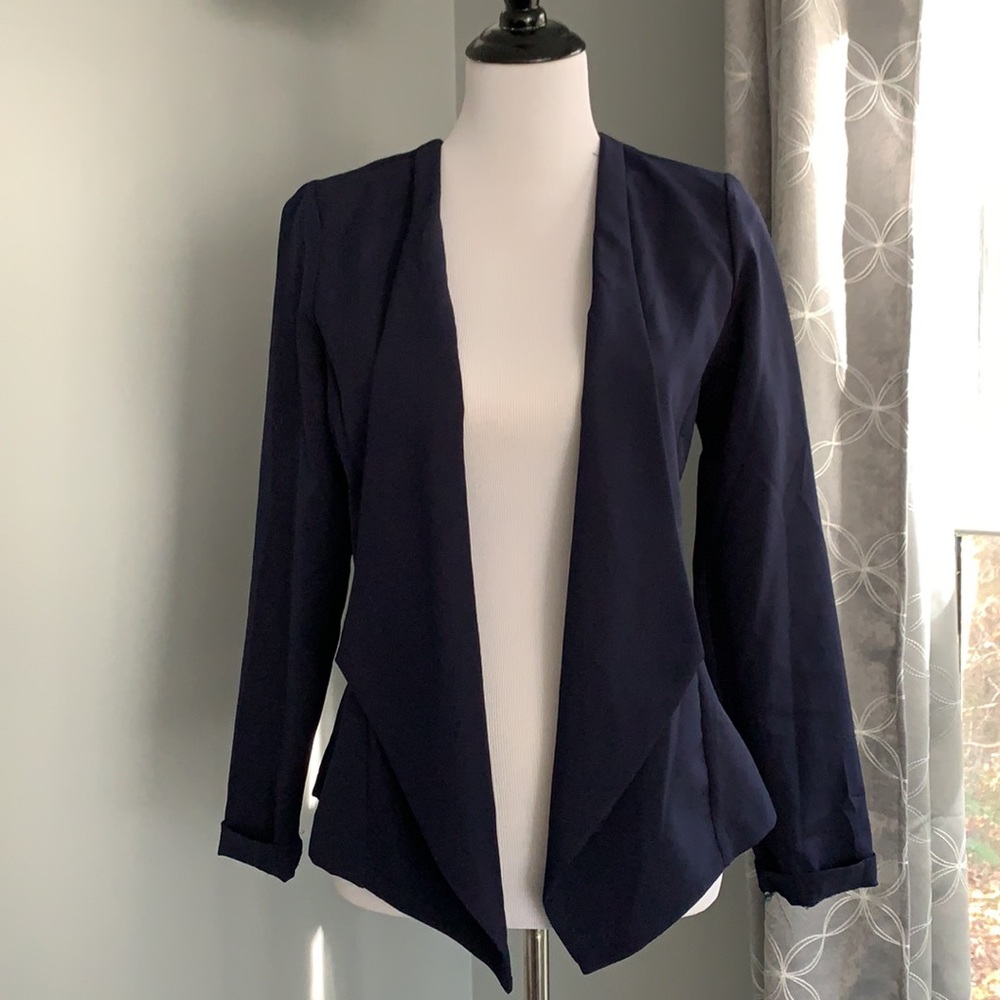 Navy Asymmetrical Blazer